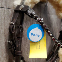 Monocrown Rsd/Padded Bridle, Fleece, Rubber Web Reins, Bling Browband *like new
