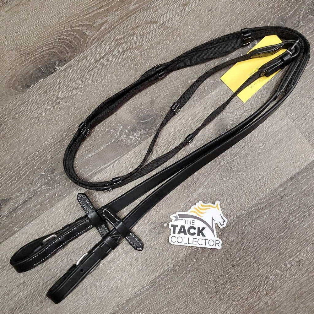 Pr Rubber Web Reins, Finger Stoppers, buckles *new
