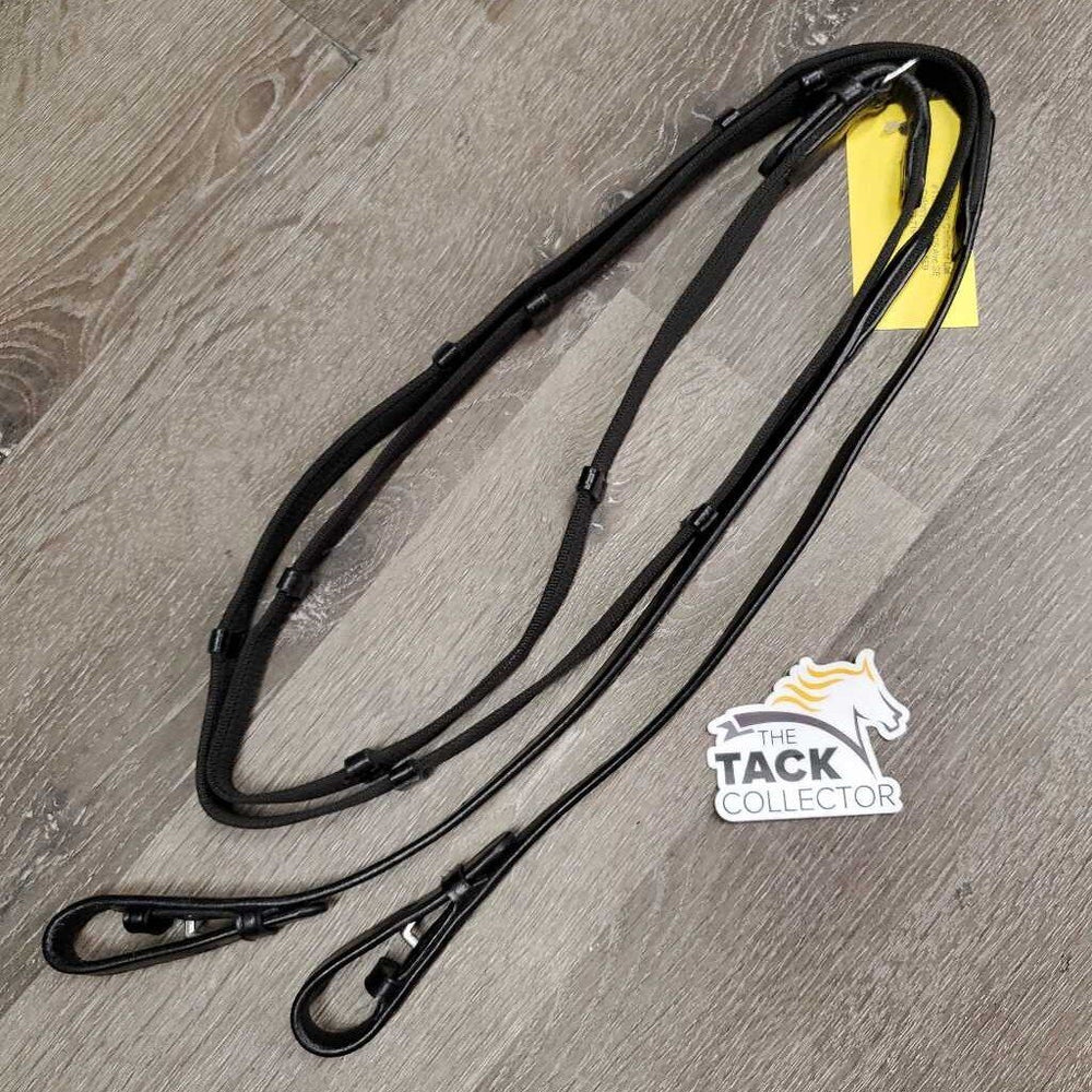 Pr Rubber Web Reins, Finger Stoppers, buckles *new