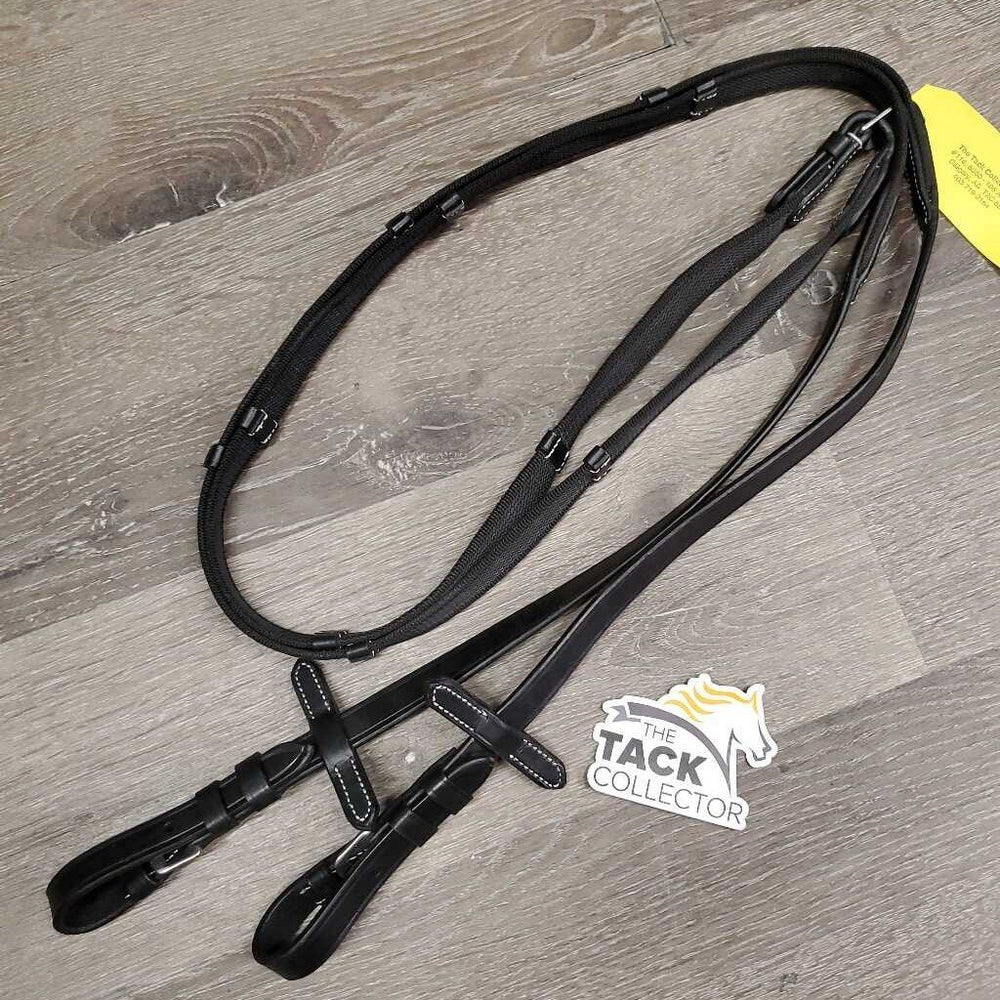 Pr Rubber Web Reins, Finger Stoppers, buckles *new