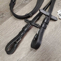 Pr Rubber Web Reins, Finger Stoppers, buckles *new
