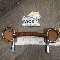 Thin Mullen Mouth Half Cheek Bit, leather cheeks & wrapped *like new, v.mnr stains
