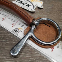 Thin Mullen Mouth Half Cheek Bit, leather cheeks & wrapped *like new, v.mnr stains
