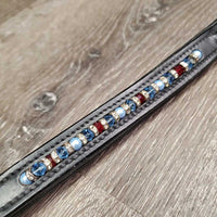Padded Browband, Center Beads/Bling *xc/like new, clean
