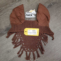 Crochet Fly Veil Ear Bonnet, Fringe *gc, clean, cut string, faded, hair