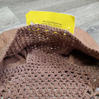 Crochet Fly Veil Ear Bonnet, Fringe *gc, clean, cut string, faded, hair
