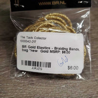 Gold Elastics - Braiding Bands, bag *new