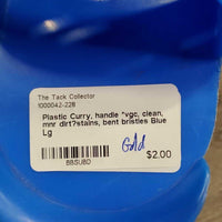 Plastic Curry, handle *vgc, clean, mnr dirt?stains, bent bristles

