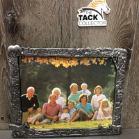 Hvy Pewter Metal 10" x 8" Picture Frame "Horses" *vgc, mnr hairy back
