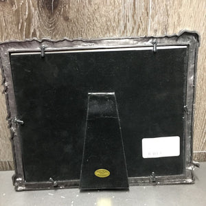 Hvy Pewter Metal 10" x 8" Picture Frame "Horses" *vgc, mnr hairy back