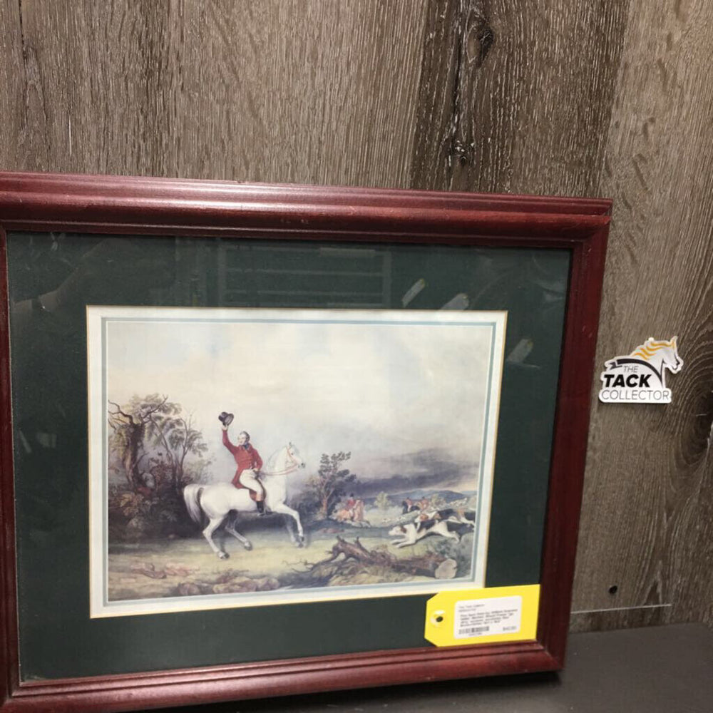 Fox Hunt Print by William Overend Geller, Matted, Wood Frame *gc, dirty, scrapes, scratches