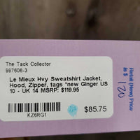 Hvy Sweatshirt Jacket, Hood, Zipper, tags *new
