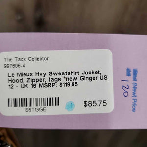 Hvy Sweatshirt Jacket, Hood, Zipper, tags *new