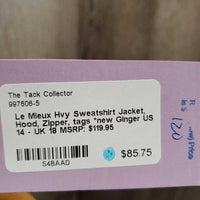 Hvy Sweatshirt Jacket, Hood, Zipper, tags *new
