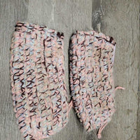 Hvy Knit Stirrup Iron Covers *gc/fair, dirty, stains, rubs, frays
