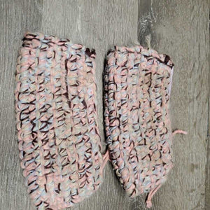 Hvy Knit Stirrup Iron Covers *gc/fair, dirty, stains, rubs, frays