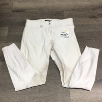 EuroSeat Sticky Knee Breeches *gc, v.stained, discolored seat & legs, seam puckers, dingy, curled inner waist band