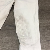 EuroSeat Sticky Knee Breeches *gc, v.stained, discolored seat & legs, seam puckers, dingy, curled inner waist band
