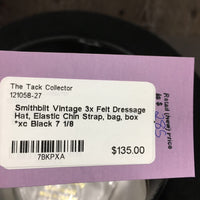 Vintage 3x Felt Dressage Hat, Elastic Chin Strap, bag, box *xc
