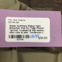Riding Tight Breeches, Pull On, Thigh Pocket *gc/fair, v.rubbed & thin seams, seat rubs & pills, frayed edges

