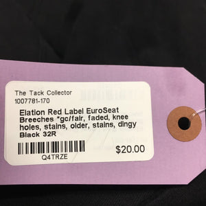 EuroSeat Breeches *gc/fair, faded, knee holes, stains, older, stains, dingy