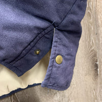 MicroSuede Quilt Vest, Zipper *gc, mnr faded, loose stitching & threads, undone bottom binding
