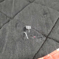 Quilt Jumper Saddle Pad *gc, clean, older, v. faded, mnr hair, threads, rubs, melted?, puckers
