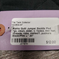 Quilt Jumper Saddle Pad *gc, clean, older, v. faded, mnr hair, threads, rubs, melted?, puckers

