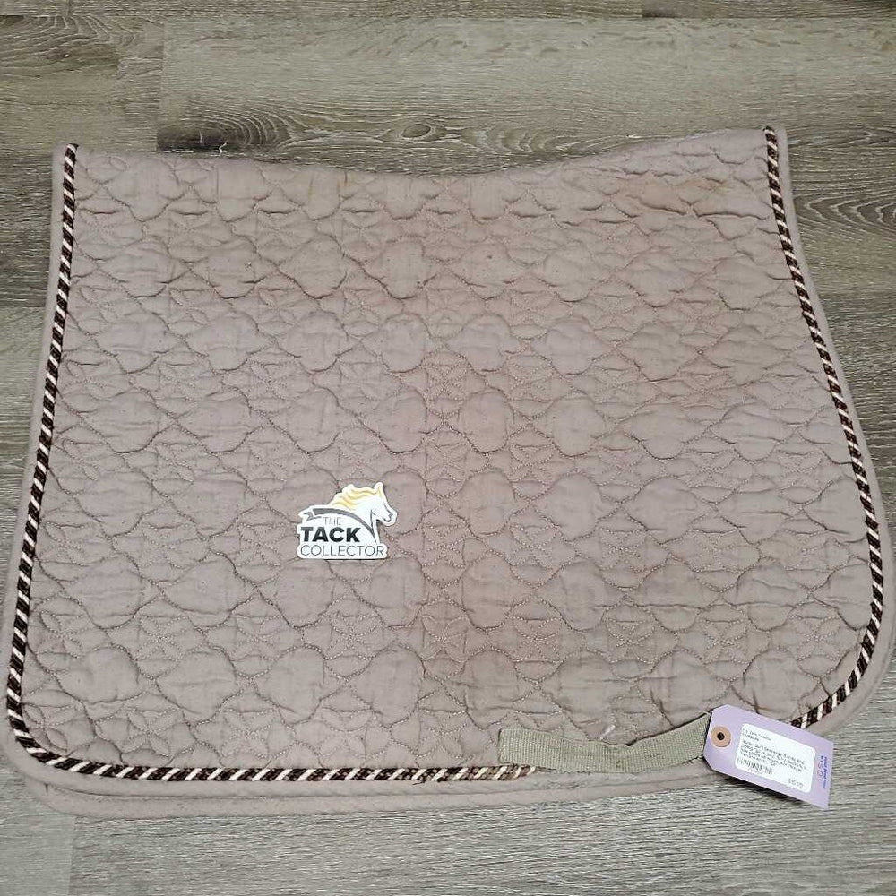 Quilt Dressage Saddle Pad, piping *gc, v. pilly, hairy, puckers, v. holey/rubbed edges, mnr threads