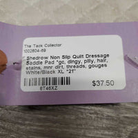 Non Slip Quilt Dressage Saddle Pad *gc, dingy, pilly, hair, stains, mnr dirt, threads, gouges