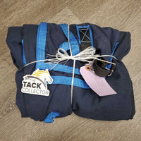 Cotton Stable Sheet, 2 legs *gc, repairs, mnr torn leg, fading, mnr hair, stains, dirt, rubs
