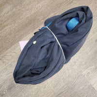 Cotton Stable Sheet, 2 legs *gc, repairs, mnr torn leg, fading, mnr hair, stains, dirt, rubs