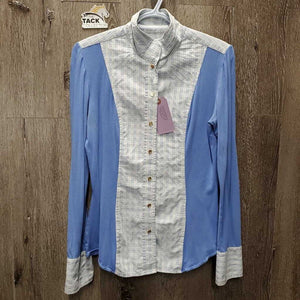 LS Show Shirt, magnetic collar *gc, older, faded, fuzzy, v.puckered & crinkled, shrunk