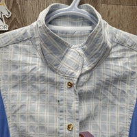 LS Show Shirt, magnetic collar *gc, older, faded, fuzzy, v.puckered & crinkled, shrunk
