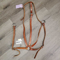 Flat Leather Western Adjustable Running Martingale *vgc/gc, mismatched colors, curled ends, mnr stains, xholes, clean, creases
