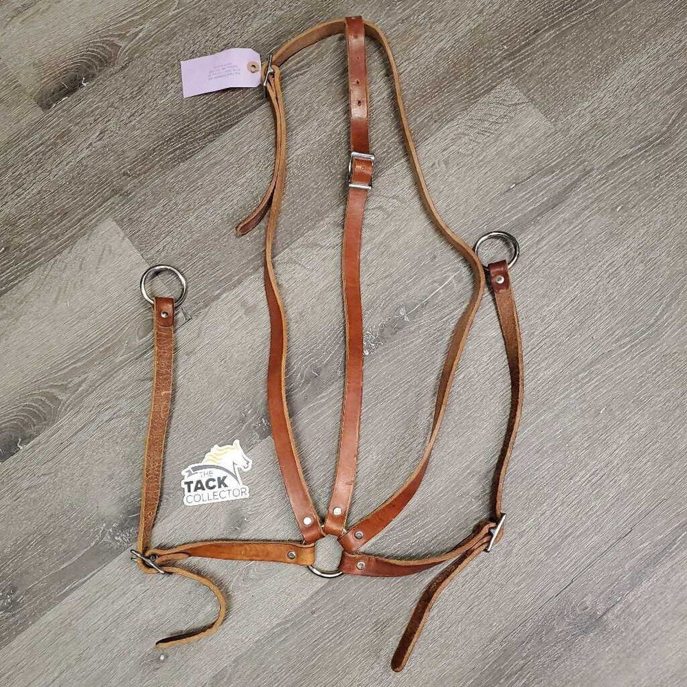 Flat Leather Western Adjustable Running Martingale *vgc/gc, mismatched colors, curled ends, mnr stains, xholes, clean, creases