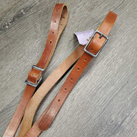 Flat Leather Western Adjustable Running Martingale *vgc/gc, mismatched colors, curled ends, mnr stains, xholes, clean, creases