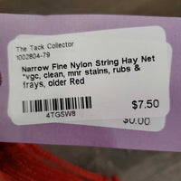 Narrow Fine Nylon String Hay Net *vgc, clean, mnr stains, rubs & frays, older
