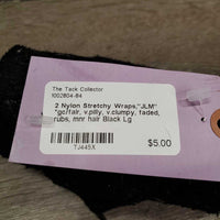 2 Nylon Stretchy Wraps,"JLM" *gc/fair, v.pilly, v.clumpy, faded, rubs, mnr hair
