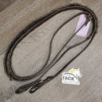 Thick Braided Reins *fair, broken/missing laces, dirt, resideu