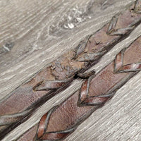 Thick Braided Reins *fair, broken/missing laces, dirt, resideu
