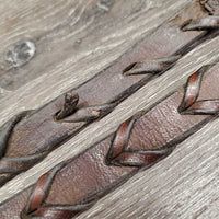 Thick Braided Reins *fair, broken/missing laces, dirt, resideu