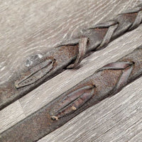 Thick Braided Reins *fair, broken/missing laces, dirt, resideu
