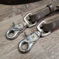 Braided Reins, snaps *fair, tape, dirty, v.stiff, v.dry, rough