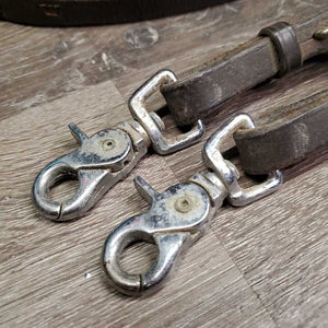 Braided Reins, snaps *fair, tape, dirty, v.stiff, v.dry, rough
