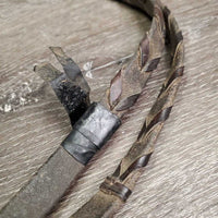 Braided Reins, snaps *fair, tape, dirty, v.stiff, v.dry, rough
