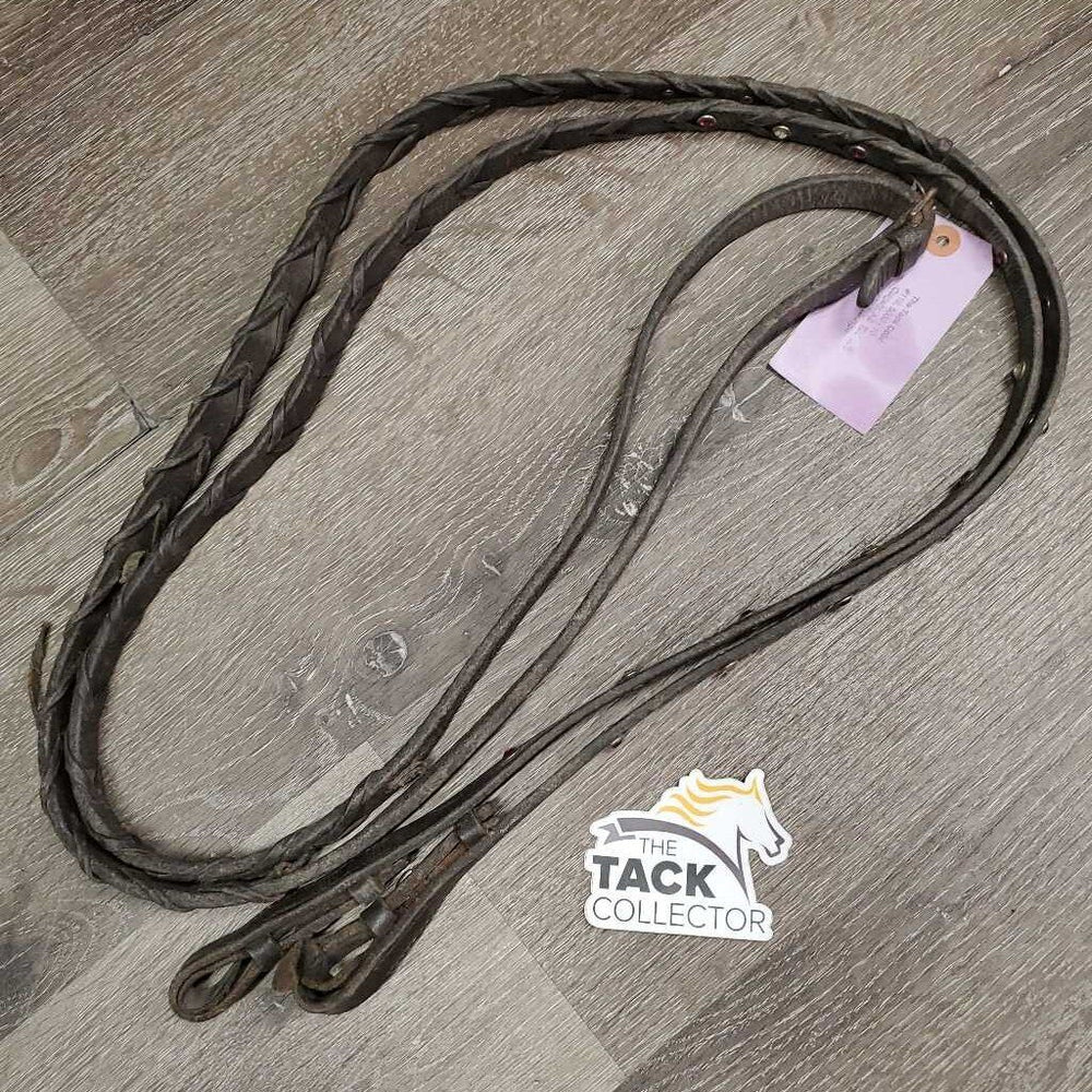 Thick Braided Reins, bling *gc, loose hook & lace, v.dirty, stiff