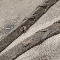 Thick Braided Reins, bling *gc, loose hook & lace, v.dirty, stiff
