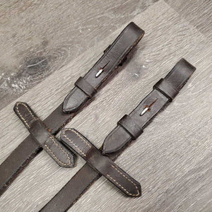 Thick Cotton Web Reins, Finger Stoppers *vgc, web edges: mnr dirt?faded edges, leather: scraped/rough