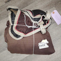 Med Winter Blanket, 0 legs/tail *gc, 0 wpf, faded, missing hardware & strap, snags, dirt, rubs, hair, frays
